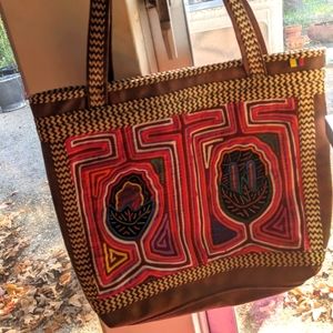 Guatemalan tapestry tote bag